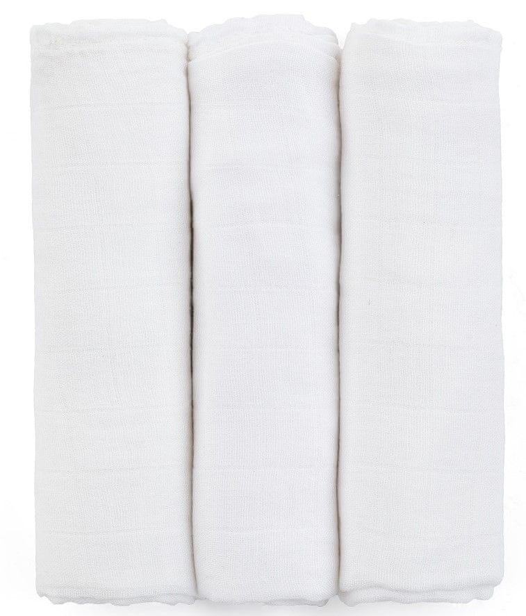 Petite&Mars Súprava plienok bambusová mušelínová 3ks Moussy Total White, 68 x 68 cm